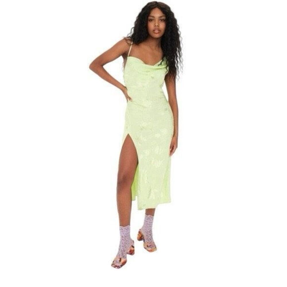NWT For Love & Lemons Ilana Midi Dress In Green Size Large - Picture 6 of 13